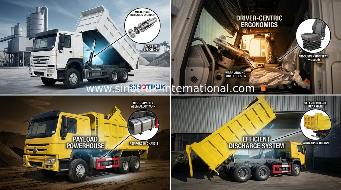 Sinotruk 400hp van Howo 6 X 4 10 het Midden Opheffen van Wielentipper dump truck