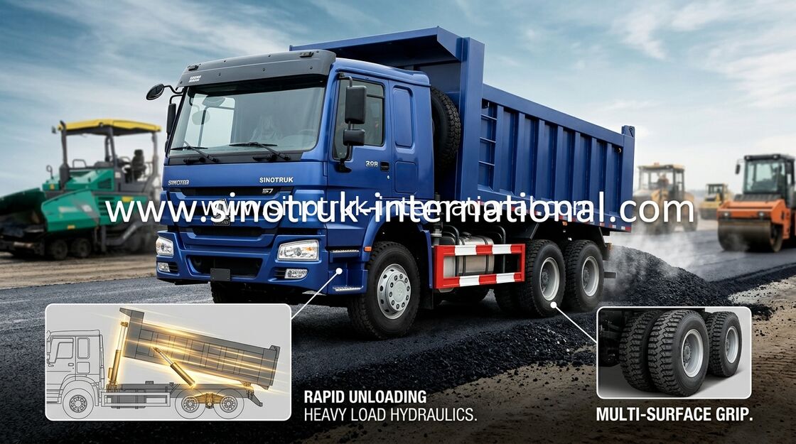 De Stortplaatsvrachtwagen 336HP 6X4 LHD 20CBM 40 van HOWO A7 Zware de Stortplaatsvrachtwagen van de Tonhyva Cilinder
