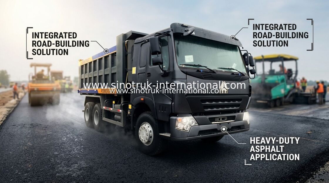 20 CBM de Vrachtwagen van de 30 - 40 Tonsinotruk Stortplaats LHD 371 het Voor Opheffende Systeem van HP 6X4