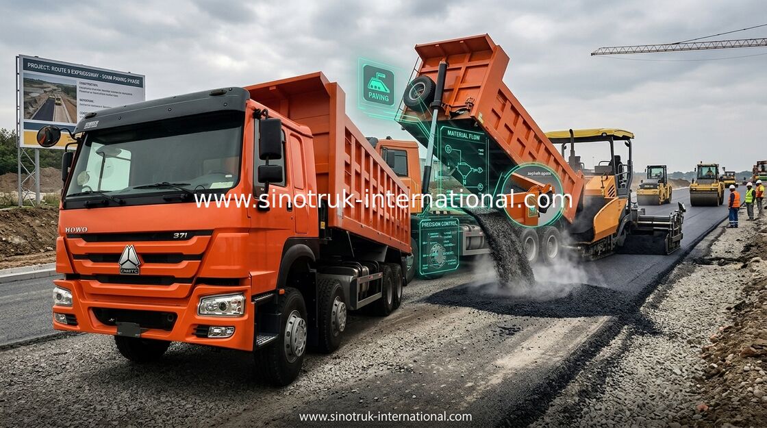 Lage de Stortplaatsvrachtwagen 371HP 8x4 RHD SINOTRUK HOWO van de Brandstofverbruik Efficiënte Kipper