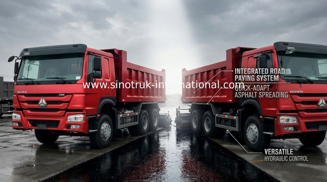 Witte/Rood/Groene de Stortplaatsvrachtwagen 336HP 6X4 RHD van Mijnbouwsinotruk Howo 30 Ton