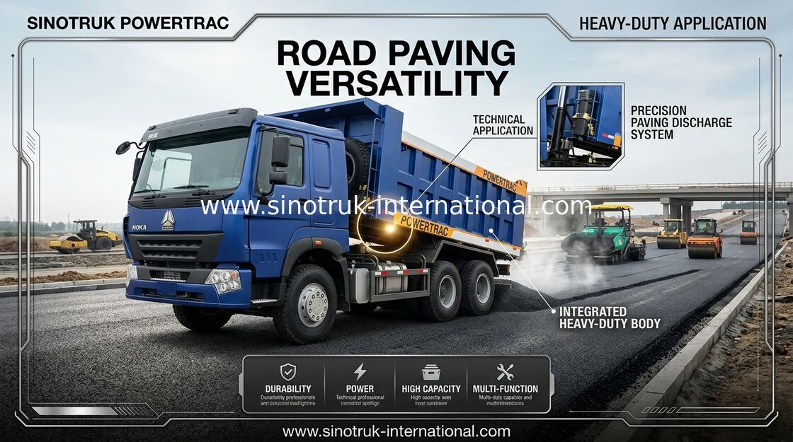 10 de Vrachtwagen van de wielensinotruk Stortplaats LHD 371 HP 20CBM 30 - 40 Tonhyva Hydraulische Cilinder