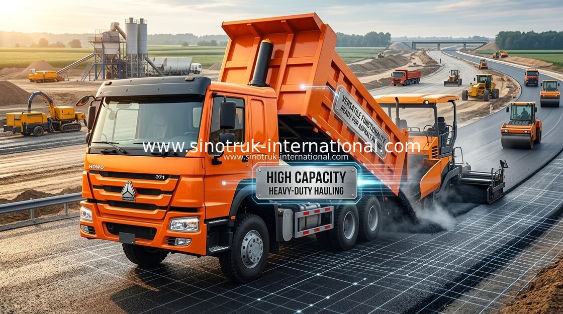 Oranje de Stortplaatsvrachtwagen 371 HP 12 van Sinotruk Howo Capaciteit van de Wielenlhd de Hoge Lading