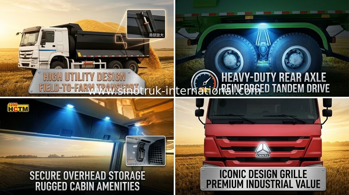 Het Type van U van SINOTRUK HOWO 371HP 6X4 van de de Stortplaatsvrachtwagen 30-40T van het Ladingslichaam het Zware Lage Brandstofverbruik