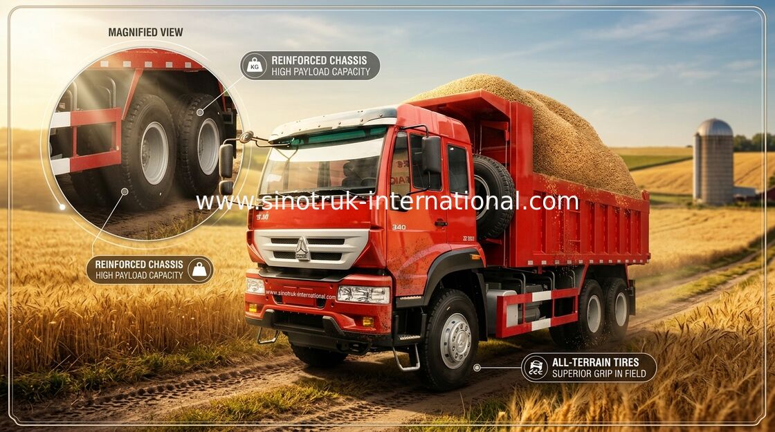 30 - 40 Ton van de de Kippersstortplaats van 6X4 LHD de Vrachtwagen met Voorzijde 10-25CBM die Hydraulische Cilinder opheffen