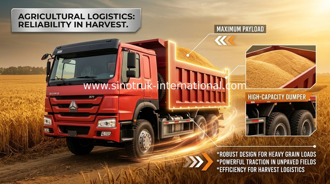 De Vrachtwagen van de de Kippersstortplaats van SINOTRUK HOWO 371HP 8X4 LHD 31tons 20-30CBM ZZ3317N3567W