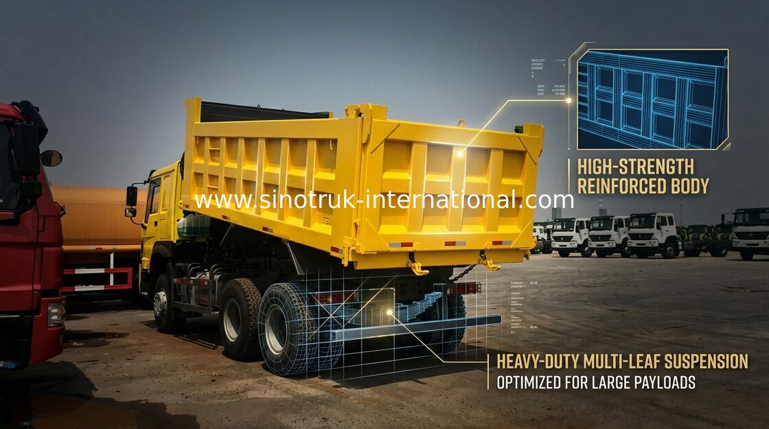 Op zwaar werk berekende de Kippersvrachtwagen van Sinotruk Howo 6X4 30 - 40 Ton Buik Opheffende Radiaalband