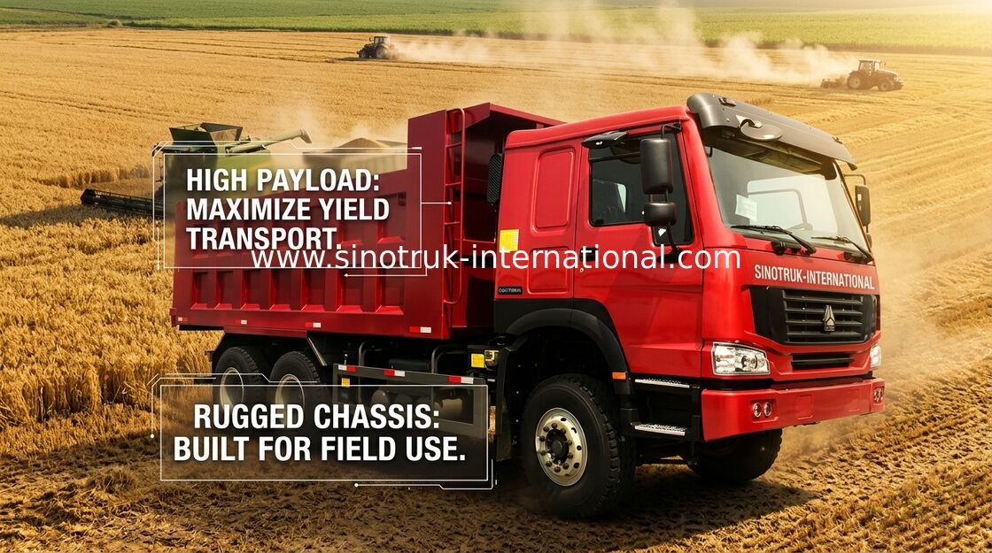 De Vrachtwagen van de de Kippersstortplaats van Sinotrukhowo 6X4 RHD 371HP 25 Ton 10-25CBM ZZ3257N3647A