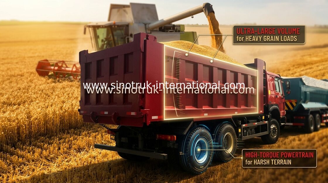 De Vrachtwagen van de de Kippersstortplaats van Sinotrukhowo 6X4 LHD 371HP 25 Ton 10-25CBM ZZ3257N3647A