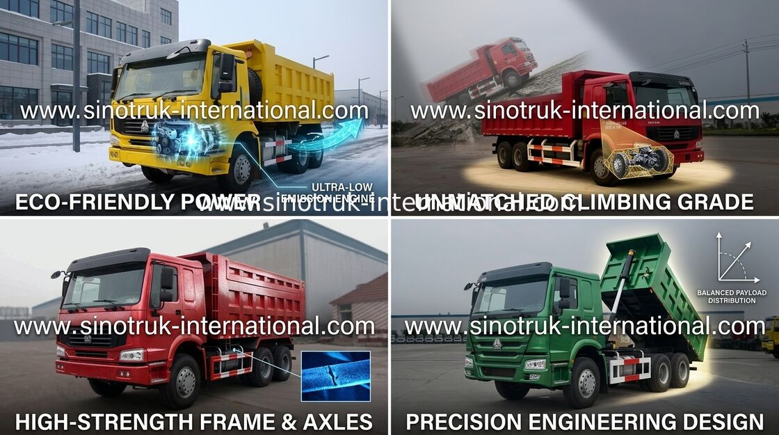 De Vrachtwagen van de de Kippersstortplaats van SINOTRUK HOWO 10wheels LHD 371HP 25tons 10-25CBM ZZ3257N3847A