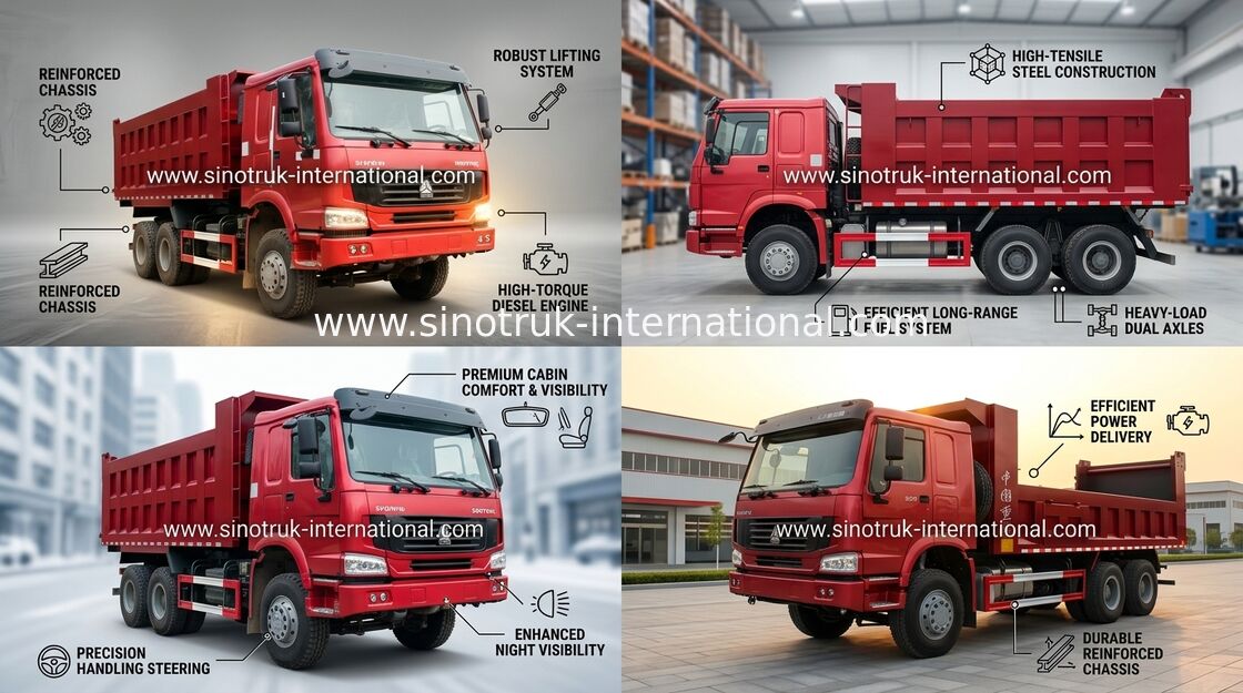 De Vrachtwagen van de de Kippersstortplaats van SINOTRUK HOWO 6X4 1025cbm ladings30tons goederen ZZ3257N3647A