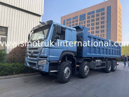 380 pk Sinotruk Howo 8x4 Dump Truck 12 Wielen HW76 ZZ3317V3567B1R RHD Elegant Blauw