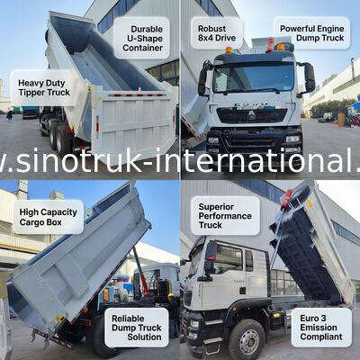 HOWO TX 6*4 Witte Dumper met 390PK MAN Motor & 20CBM Laadbak voor Superieure Prestaties