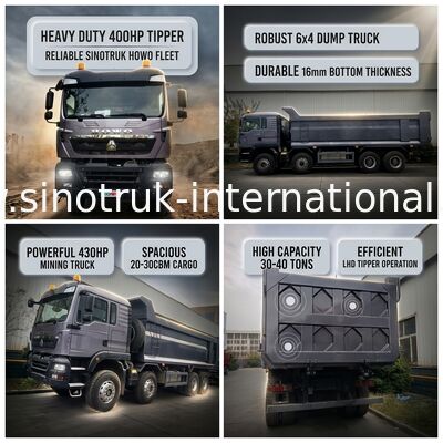 Kippersluiter SINOTRUK HOWO 400PK 12 Wielen LHD 30-40 Ton 20-30CBM ZZ3317V356GB1