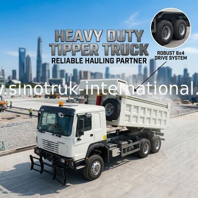SINOTRUK 371HP 6 × 6 RHD HOWO Dump Truck Wit 19-20CBM Front Lifting Volledig aangedreven, met prelaulin, populair model in Guyana