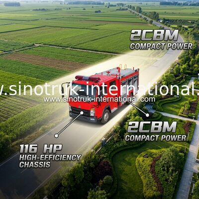 2CBM 4X2 116 pk brandweerwagen Landbouw brandweerwagen vrachtwagen voor landschapsontwerp