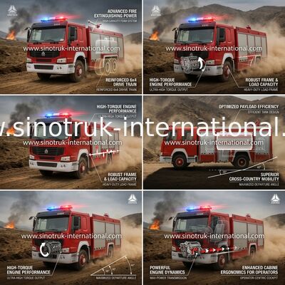 Watertank Brandbestrijdingsvoertuigen 8-12 CBM 290 HP Voertuigen van de Noodsituatieredding