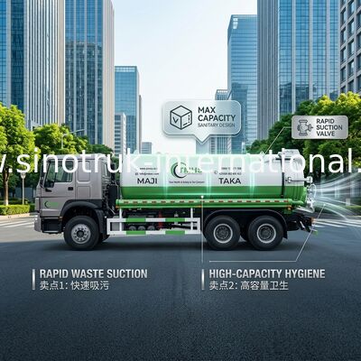 Vacuümpomp Afvoerzuigtruck Septic Tank Reiniging Truck 20CBM LHD 380HP