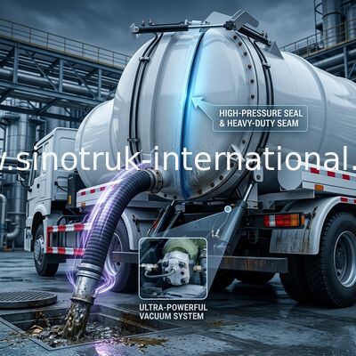 het Riool Vacuümvrachtwagen van 19CBM LHD 336HP 6×4 voor Zuiging van het de Tanksediment van de Olie de Chemische Riolering