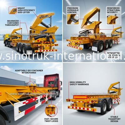 Aanhangwagen van de de Container Zijlader van het tri-as de Zijheftoestel voor 20 de Container van Voet 40ft