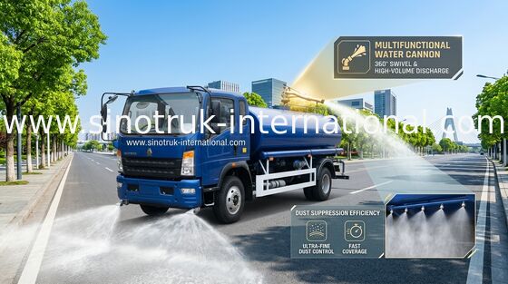 SINOTRUK HOWO Water Tank Truck met 140 PK Dieselmotor 8000KGS Bruto en LHD RHD Aandrijftype voor Stedelijk en Industrieel Watertransport