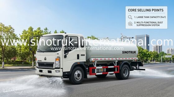 SINOTRUK de Bespuitende Waaier 5-8CBM van de licht Watertankwagen LHD wijd