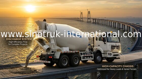 HOWO RHD 6*4 12CBM Witte Mixer Truck Hoge paardenkracht 380 pk Hoge efficiëntie Italiaanse mengtank
