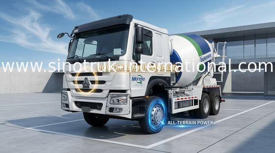 SINOTRUK WITTE de Concrete Mixervrachtwagen LHD van HOWO 371HP
