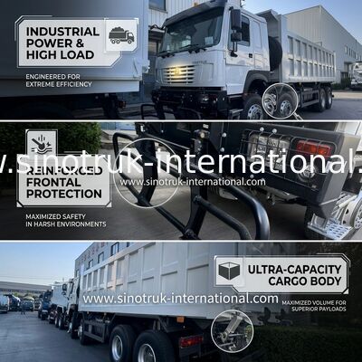 SINOTRUK HOWO 371HP Tipper Dump Truck Constructie Oude voorzijde Militaire bumper voor mijnbouwgebieden
