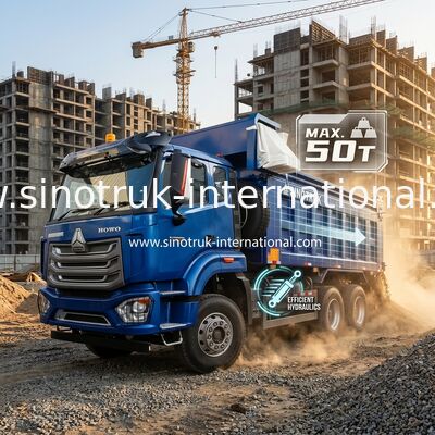 SINOTRUK HOHAN NEW HOWO 30 - 40 ton RHD 10 wielen Tarpaulin voor de bouw Blauw Hoog efficiënt opheffen en lossen