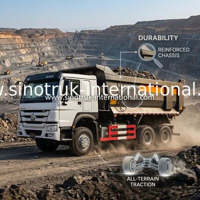 Vrachtwagen van de de Mijnbouwstortplaats van SINOTRUK HOWO de Op zwaar werk berekende LHD 6x4
