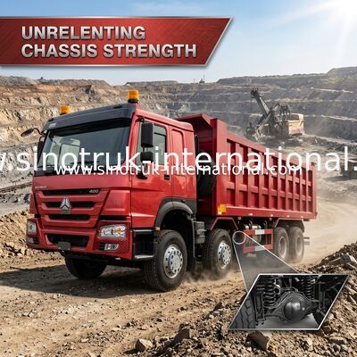 SINOTRUK DE RODE VRACHTWAGEN VAN DE DE KIPPERSstortplaats VAN HOWO 400HP 8×4 LHD